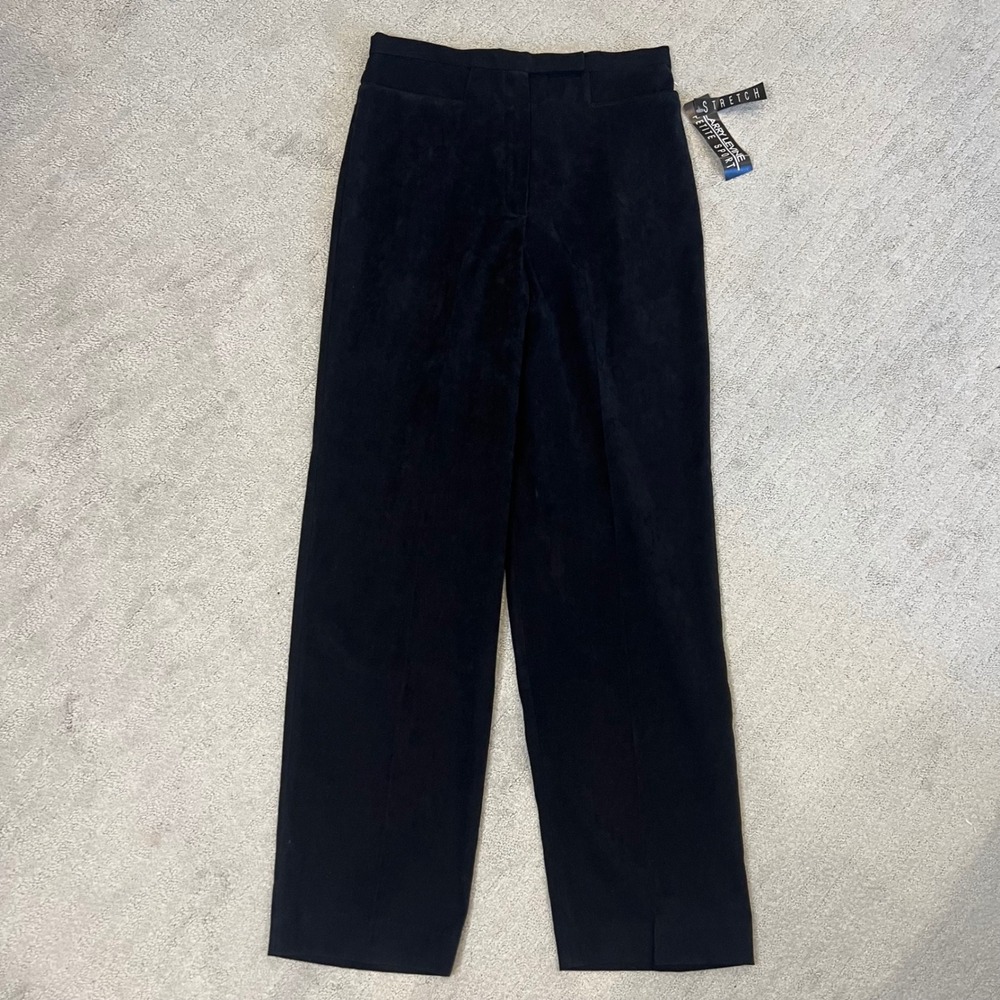 NWT Stretch Dress‎ Pants Career Wear Wide Leg Slit Hem Black Size 10P Sport